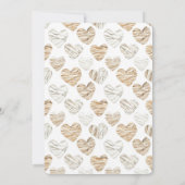 Romantische Creme White Hearts Babydusche Einladung (Rückseite)