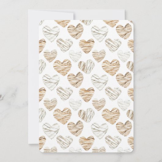 Romantische Creme White Hearts Babydusche Einladung (Rückseite)