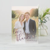 Romantische Cremefarbene Marine Foto Dankeskarte (Stehend Vorderseite)