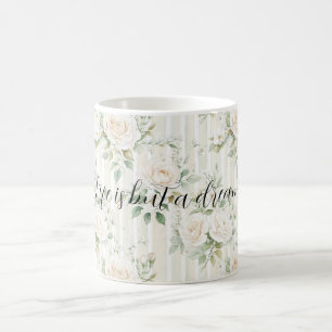 Romantische cremefarbene Rosen Blumen Brautdusche  Kaffeetasse