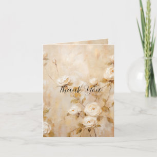 Romantische cremefarbene Rosen Dankeschön Dankeskarte