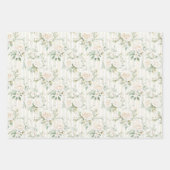 Romantische cremefarbene Rosen Hochzeitsbrunchen-H Geschenkpapier Set (Vorderseite)