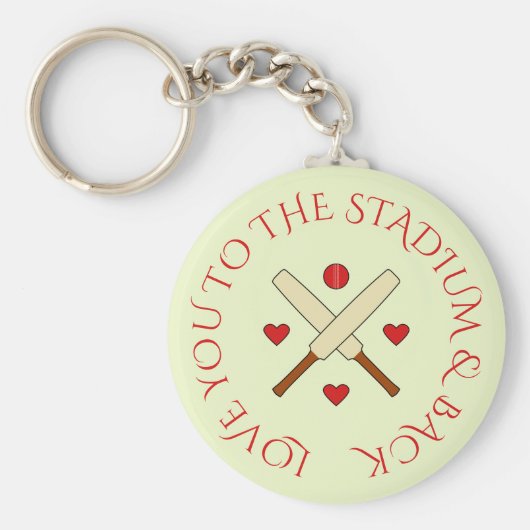 Romantische Cricket-Sonderschrift rot grün Schlüsselanhänger (Vorne)