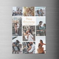 Romantische Custom Anniversary Foto Collage Magnet