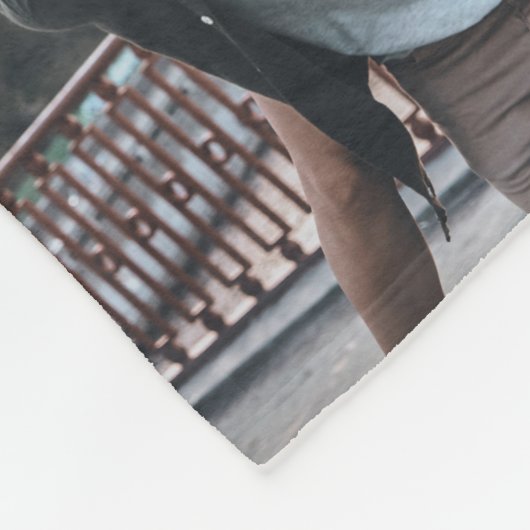 Romantische Custom Anniversary Foto Collage Modern Fleecedecke (Ecke)