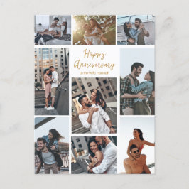 Romantische Custom Anniversary Foto Collage Modern Postkarte