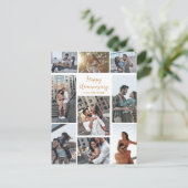 Romantische Custom Anniversary Foto Collage Modern Postkarte (Stehend Vorderseite)