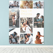 Romantische Custom Anniversary Modern Foto Collage Leinwanddruck (Insitu (Holzboden))