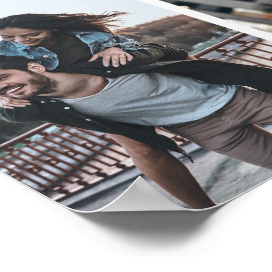 Romantische Custom Anniversary Modern Foto Collage Poster (Ecke)