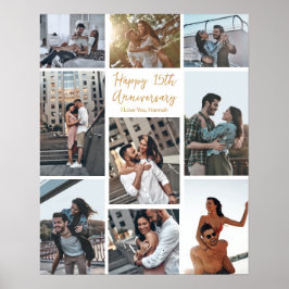 Romantische Custom Anniversary Modern Foto Collage Poster