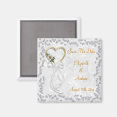 Romantische Daisy, Diamonds und Ribbon Magnet (Vorderseite/Rückseite)