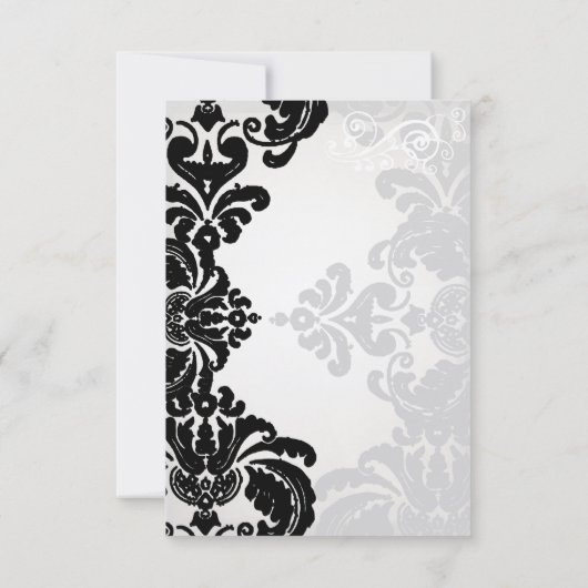 Romantische Damask-Schatten Damask Hochzeit-UAWG RSVP Karte (Rückseite)