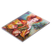 ROMANTISCHE DAME MIT PFauenfeder Notizblock (Linke Seite)