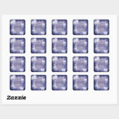 Romantische Deep Lavender Floral Wedding Quadratischer Aufkleber (Blatt)