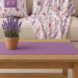 Romantische Dekoration aus solidem lila Frühling Kurzer Tischläufer