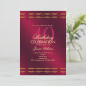 Romantische Dekorationsgrenze, Garnet Gem Birthday Einladung (Stehend Vorderseite)