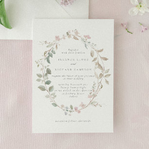 Romantische Delikatesse Blumenzeremonie Einladung
