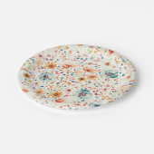 Romantische Delikatessen Blume Wasserfarbe Garten Pappteller (Schrägansicht)