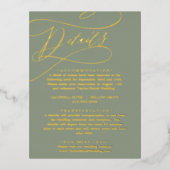 Romantische Detailkarte für die Seiten Grün und Go Folie Einladungspostkarte (Vorderseite)