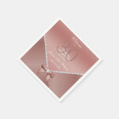 Romantische Diamanten & Rose Gold Bow 30. Geburtst Serviette (Ecke)