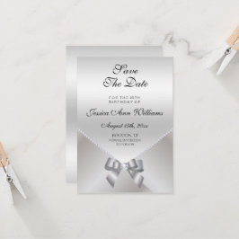 Romantische Diamanten & Silberbow Save the Date 25