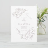 Romantische Diamond Floral Baby Dusche Einladung (Stehend Vorderseite)