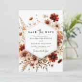 Romantische Digital Terracotta Hochzeit Save The Date (Stehend Vorderseite)