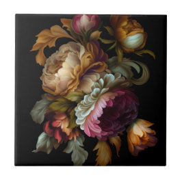 Romantische dramatische "Old World"-Blüte 2 Fliese