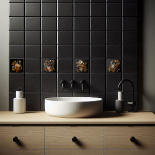 Romantische dramatische "Old World"-Blüte 8 Fliese