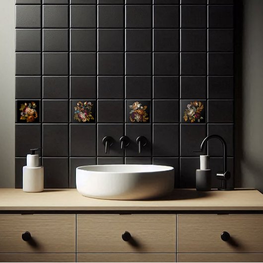 Romantische dramatische "Old World"-Blüte 8 Fliese