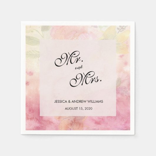 Romantische Dreamy Blossom Wedding Serviette (Vorderseite)