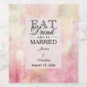 Romantische Dreamy Blossom Wedding Weinetikett (Einzelnes Label)