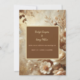 Romantische Dreamy Elfenbein Blumenhochzeit Einladung