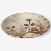 Romantische Dreamy Floral Wedding Pappteller (Schrägansicht)