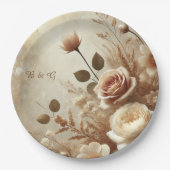 Romantische Dreamy Floral Wedding Pappteller (Vorderseite)