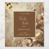 Romantische Dreamy Floral Wedding Weinetikett (Einzelnes Label)