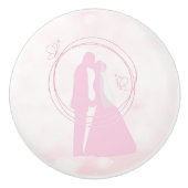 Romantische Dreamy Pink Wedding Couple Keramikknauf (Vorderseite)