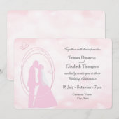 Romantische Dreamy Pink Wedding Couple Wedite Einl Einladung (Vorne/Hinten)