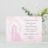 Romantische Dreamy Pink Wedding Couple Wedite Einl Einladung (Stehend Vorderseite)