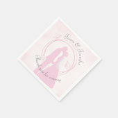 Romantische Dreamy Pink Wedelpapier Napkins Serviette (Ecke)