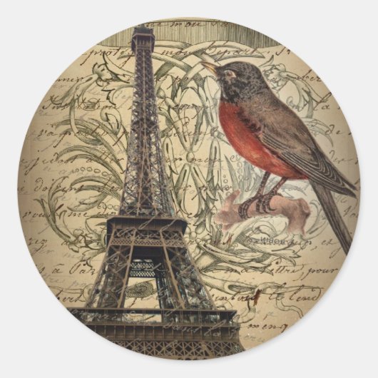 Romantische Drehbücher eiffelturmparis Hochzeit Runder Aufkleber (Vorderseite)