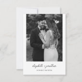 Romantische Drehschrift Minimalistisch Hochzeit Da Dankeskarte (Vorderseite)