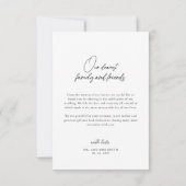 Romantische Drehschrift Minimalistisch Hochzeit Da Dankeskarte (Rückseite)