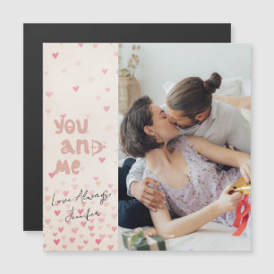 Romantische Du- und Ich-Valentinstag-Postkarte Magnetkarte