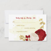 Romantische dunkelrote und weiße Blume RSVP Karte (Vorderseite)