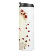 Romantische dunkelrote und weiße Blume Thermosbecher (Nach rechts gedreht)