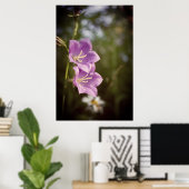 Romantische dunkle Blumen – Botanische Fantasy Boh Poster (Heimbüro)