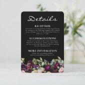 Romantische dunkle dramatische Schwarze Hochzeit Begleitkarte (Stehend Vorderseite)