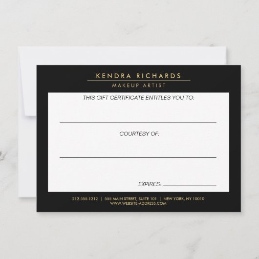 Romantische Dunkle Florals Geschenkzertifikat (Rückseite)