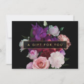 Romantische Dunkle Florals Geschenkzertifikat (Vorderseite)